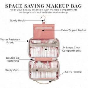 Sac de voyage léger et tendance en polyester personnalisé pour maquillage, trousse de toilette portable suspendue - Product Image 4