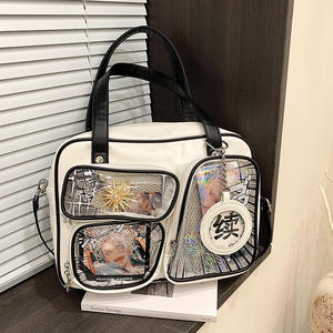 Sac à bandoulière en forme de cœur de Noël personnalisé, nouveau modèle, avec un détail de nœud en flocon de neige fantaisiste, fenêtre transparente, sac Ita en forme de cœur - Product Image 2