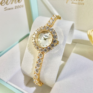 Orologio al quarzo con straccio in oro <span class=keywords><strong>Vintage</strong></span> classico con straccio in zircone impermeabile con scatola regalo di lusso per donne e ragazze - Product Image 6