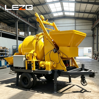 Machine intégrée diesel de malaxage et de pompage de béton pour remorque, idéale pour le coulage de fondations de maisons et de terrasses