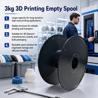 Bobina de Filamento de Plástico Vacía Reciclable y Ecológica de 3 kg, 250 mm, Negra, Reutilizable, para Enrollar Filamento de Impresora 3D PLA, ABS, PETG