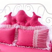 Taie d'oreiller 100 % coton pour filles, motif princesse, lot de 2 pièces, avec dentelle et volants, fermeture éclair au dos, housse décorative pour literie domestique