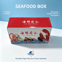 Boîte à fruits de mer personnalisée en gros d'usine, carton ondulé enduit imperméable pour poisson congelé et cadeaux de fruits de mer