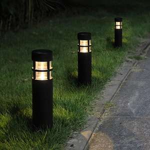 Luces solares de jardín LED Bollard, iluminación de camino alimentada por energía Solar para Patio, camino, Patio, césped, paisajismo - Product Image 4