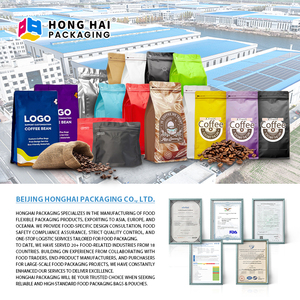 Sacchetto per Caffè a Fondo Piatto Colori Oro con Valvola e Cerniera 500 Grammi Stampa Personalizzata Confezione Premium per Caffè Blocca la Luce Fresco - Product Image 5