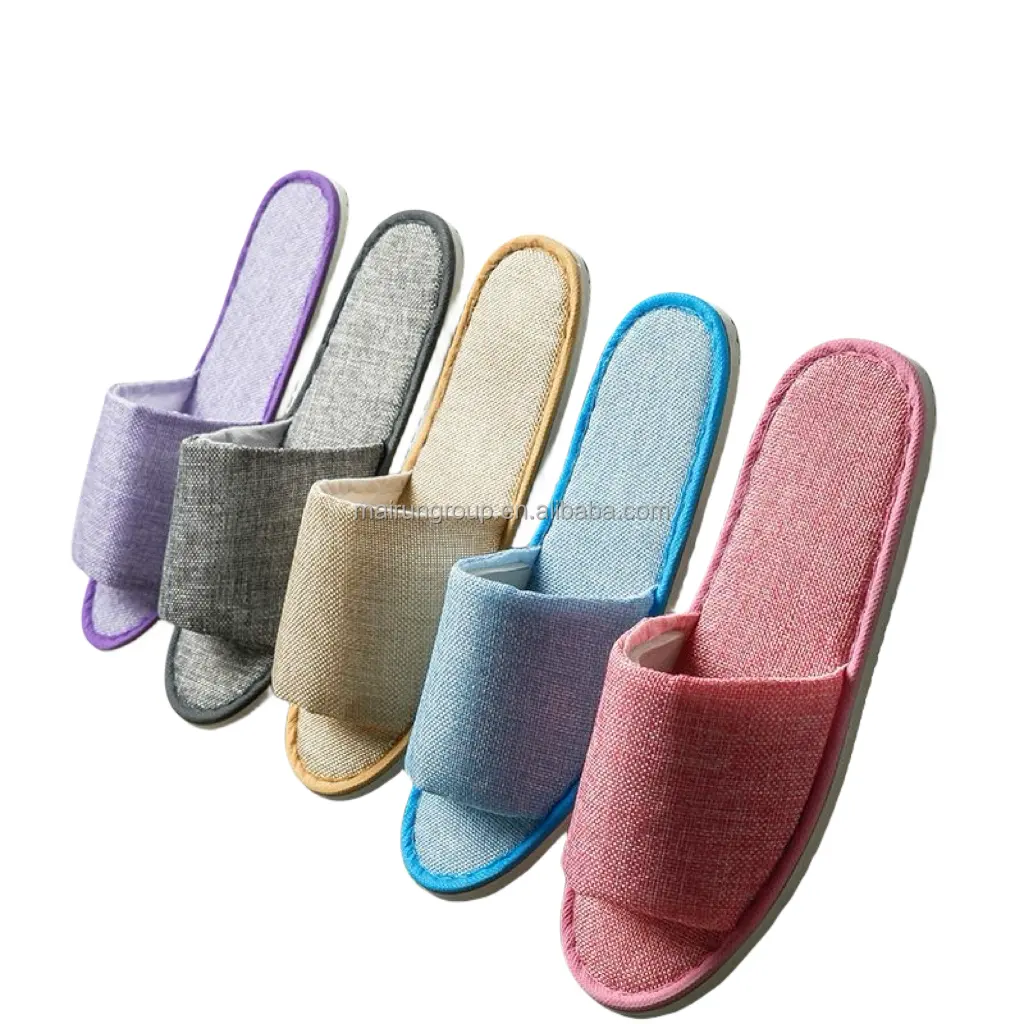 Cheap Wholesale Luxury Slippers For Hotel Room Cheap Disposable Unisex Slippers Custom With Logo For Spa And Bath