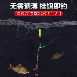 No-adjustment Float Standing Float Double Hook Line Set Nylon High Strength Fishing Line For Rivers Reservoir Pond - Product Image 5