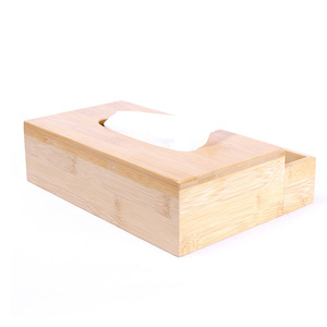 Boîte à mouchoirs multifonctionnelle en bambou, boîte de rangement pour table basse, télécommande, organisateur d'objets divers - Product Image 2