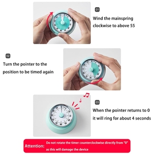 Fabriek Groothandel Nieuw Ontwerp Keuken Mechanische <span class=keywords><strong>Timer</strong></span> Multifunctioneel Metaal Digitaal Display Magnetisch 60 Minuten Aftelalarm - Product Image 4