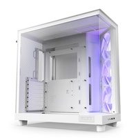 Computer Case H6 FLOW RGB WHITE with RGB FAN Middle Tower Case Gaming Computer Cases Gaming PC