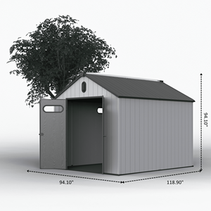 <span class=keywords><strong>Cobertizo</strong></span> de Almacenamiento de <span class=keywords><strong>Resina</strong></span> Plástica de Alto Nivel XWT013 de 8*10 pies, Casa de Herramientas para Exteriores Fácil de Montar para Patio y Jardín con Piso - Product Image 2