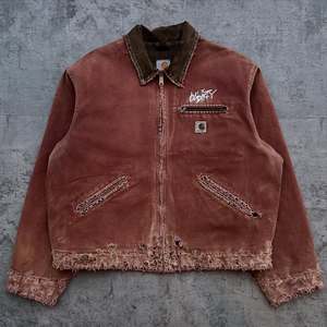 Pakaian bermerek dari grosir kustom jaket Denim antik Bomber 100% katun layanan OEM jumlah besar membeli karakter cetak - Product Image 1