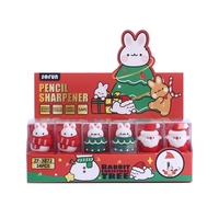 Taille-crayon en plastique souple en silicone de la série de Noël de dessin animé mignon pour les étudiants - Mini cadeau portable