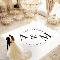 Panneau de fond décoratif en vinyle auto-adhésif en PVC sur mesure, personnalisé pour la piste de danse de mariage