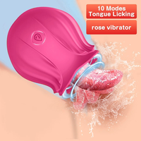 Großhandel Günstiger Rosen-Zungen-Vibrator G-Punkt-Stimulation Silikon Weiblicher Sex-Vibrator Männlicher Anal-Vibrator