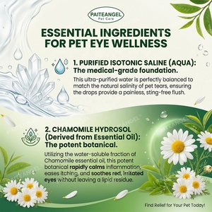 Gouttes oculaires pour animaux de compagnie 100ml, extrait d'huiles essentielles naturelles, nettoyant pour les <span class=keywords><strong>yeux</strong></span> des chiens, éliminateur de taches de larmes pour chats, sans picotements, GMP, OEM personnalisé - Product Image 3