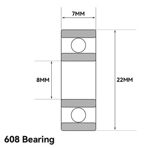 Rodamiento de una Hilera 608ZZ/RS 8x22x7mm de Acero Cromado con Doble Blindaje para Monopatín, Fingerboard, Puerta Corredera y Rueda de Rodamiento para Puerta de Garaje - Product Image 4