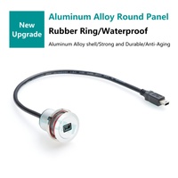 Câble d'extension MiniUSB mâle vers femelle rond à montage sur panneau en aluminium USB2.0 Mini-B encastré pour armoire de commande industrielle