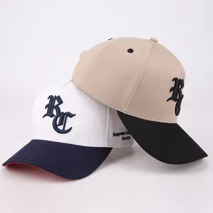 Individuelle Baumwolle 5-Panel-A-Frame Stickerei Kappe neu blanko Großhandel Logo Herren Baseballkappe Zwei-Töne Baseballkappe