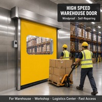 Windproof Self-repairing Automatic PVC High Speed Door for Logistics Warehouse Industrial Fast Roll up Door Warehouse Door