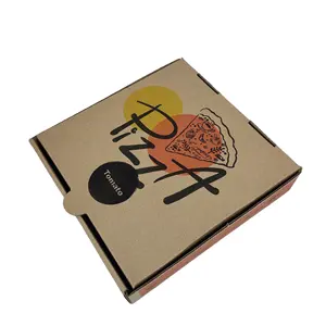 Bon marché Prix Nouveau Design Flûte 14 16 18 Pouces Boîte d'emballage de qualité alimentaire Boîte à pizza en carton ondulé avec logo personnalisé