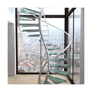 Escalera espiral estructural de acero inoxidable Escalera de acero inoxidable personalizada de proveedor de fábrica de China para interiores y exteriores