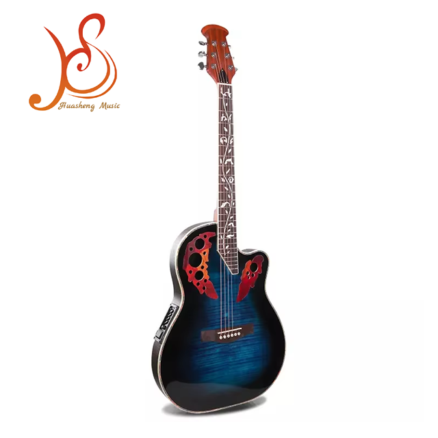 Manufactory Custom High Gloss Guitar Acoustic Electric Grape Hole 41 Inch Electric Guitar With OEM Logo