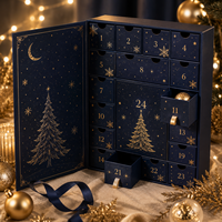 Boîte de calendrier de l'avent de Noël personnalisée, emballage de luxe pour 24 jours de compte à rebours, pour cadeaux, chocolat, soins de la peau
