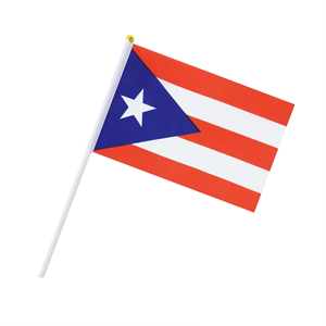 Custom Printing Cheap Wholesale 100% Polyester 14x21cm Puerto Rico Small Flag Puerto Rican <b>Mini</b> <b>Hand</b> Held Stick Flag With Pole - Product Image 4