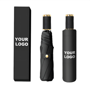 Custom Logo Automatic Folding Umbrella Sunshade Portable Paraguas Parapluie Rain Umbrella Logo 3 folding Umbrella Promotion Gift