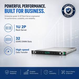 เซิร์ฟเวอร์แร็ค DL360 Gen12 1U รองรับโปรเซสเซอร์ Intel Xeon 6 ตัว  32 ช่องใส่ DDR5 DIMM สำหรับเซิร์ฟเวอร์ AI และ GPU รุ่น P72176-B21 - Product Image 1