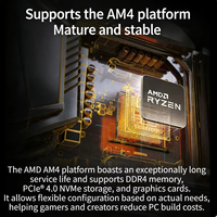 Procesador para PC de Escritorio, 7 5700X AM4, 8 Núcleos, 16 Subprocesos, 3.4-4.6GHz, Alto Rendimiento para Juegos, Tecnología de Virtualización