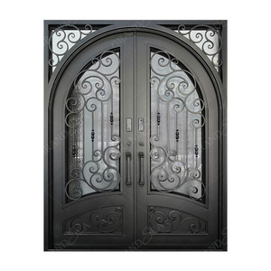 สวิงเปิดประตูบานพับสไตล์จีนประตูเหล็กหลอมด้วยมือทางเข้าประตูกลวงออกทนทานติดตั้งง่ายสำหรับวิลล่า - Product Image 5