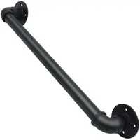Black Iron Pipe Handrail for Indoor and Outdoor Stairs