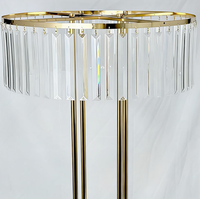 Support à fleurs en métal doré de 80 cm (31,8 pouces) avec pendentif en cristal acrylique, décoration de mariage, centre de table, décoration de fête de mariage