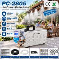 Système de brumisation extérieur haute pression 11L/min 860PSI 60Bar, machine de refroidissement avec couvercle en acier inoxydable pour terrasse
