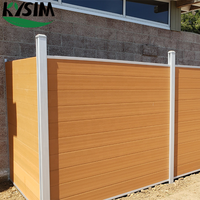 Clôture de jardin en composite bois-plastique (WPC) avec poteaux en aluminium, idées de clôture pour la cour et le jardin