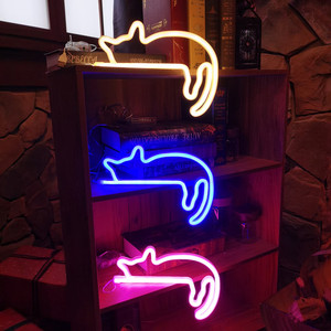 Esports <span class=keywords><strong>Chambre</strong></span> de fille Tête de lit de la <span class=keywords><strong>chambre</strong></span> à coucher Peinture acrylique LED Chat paresseux Décoration artistique néon - Product Image 3