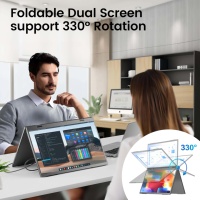 15.6 pouces 1080P haute qualité ABS plastique Triple Portable ordinateur portable double pli écran LCD type-c affichage VESA moniteur
