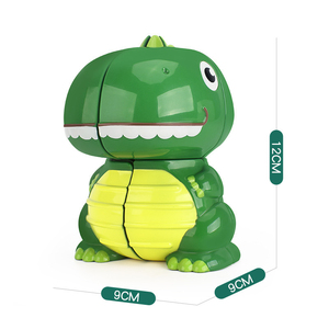 Creative Fun Educational Toys Arbitrary Rotation Dinosaur Cube Fidget Toy Plastic Animal magic cube puzzle toy for kids