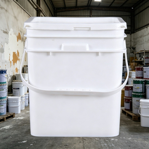 Seau à peinture carré en plastique de 8 L, couleur personnalisée, seau en plastique de 8 kg pour la peinture et l'usage industriel - Product Image 2