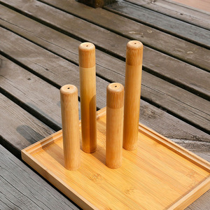 Bamboo <b>Toothbrush</b> <b>Holder</b> Set 4 Pieces Portable Wood Hotel Guestroom Amenities - Product Image 1