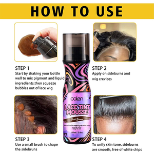 <span class=keywords><strong>Mousse</strong></span> Teintante Végane Formule Marque Blanche 100ml Longue Durée avec Éponge Applicatrice pour Perruque Teinture Permanente Séchage Rapide - Product Image 5