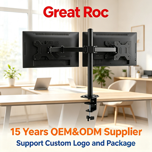 Supporto <span class=keywords><strong>per</strong></span> <span class=keywords><strong>Monitor</strong></span> <span class=keywords><strong>Doppio</strong></span> con Movimento Completo, Supporto Ergonomico Regolabile in Altezza, <span class=keywords><strong>Staffa</strong></span> da Scrivania <span class=keywords><strong>per</strong></span> 2 Schermi - Product Image 1