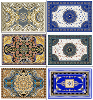 Carrelage de sol en porcelaine 3D glacé, motif fleur dorée, cristal poli, décoratif, pour hall d'entrée