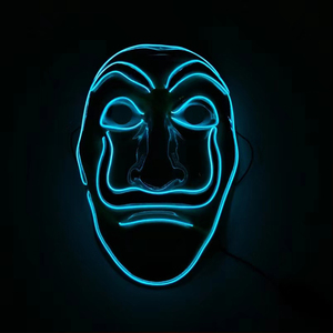 Masque lumineux Dali pour Halloween, LED, ambiance festive, <span class=keywords><strong>d</strong></span>écorations, masque de <span class=keywords><strong>film</strong></span> La Maison des Cartes - Product Image 4