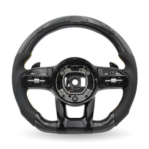 Volante con línea LED diagonal de fibra de carbono negro y amarillo para <span class=keywords><strong>Mercedes</strong></span> Benz <span class=keywords><strong>AMG</strong></span> zc-809-YD-T14-y - Product Image 1