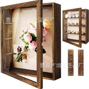 Wooden <b>Shadow</b> <b>Box</b> Frame Brown Rectangle Handmade Display Case for Insects Flowers Plants - Product Image 3