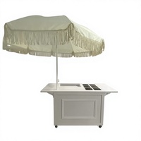 Nuevo Carro de Dulces Desmontable LEDA, Modelo H-075, de Metal Blanco Moderno y Personalizable para Bodas, Fiestas, Cumpleaños y Decoración de Eventos