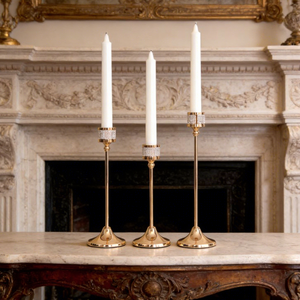 Support de <span class=keywords><strong>bougie</strong></span> luxueux en diamant pour décorations de mariage, porte-<span class=keywords><strong>bougie</strong></span> conique doré, bougeoir décoratif doré avec diamant - Product Image 3